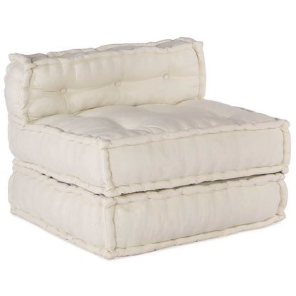 Divano modulare 4 pcs Crema Tessuto