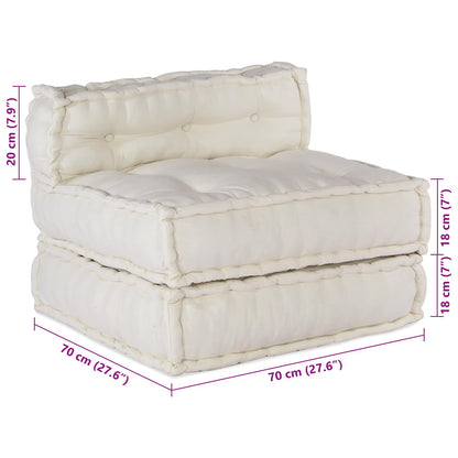 Divano modulare 4 pcs Crema Tessuto