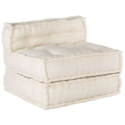 Divano modulare 4 pcs Crema Tessuto