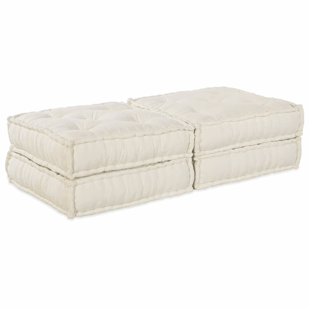 Divano modulare 2 pcs Crema 140 x 70 x 36 cm Tessuto