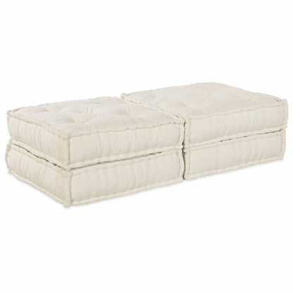 Divano modulare 2 pcs Crema 140 x 70 x 36 cm Tessuto