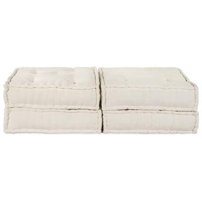 Divano modulare 2 pcs Crema 140 x 70 x 36 cm Tessuto