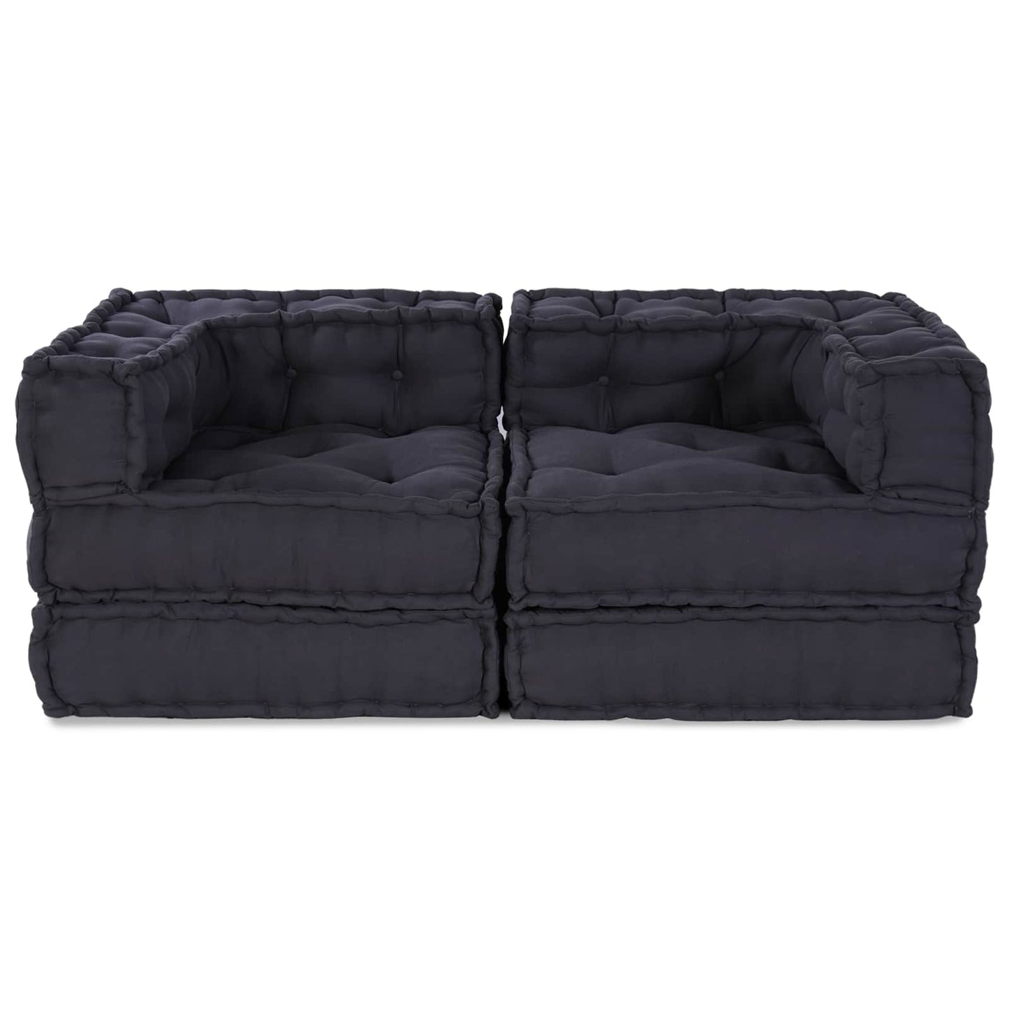Divano modulare 2 pcs Antracite 140 x 70 x 56 cm Tessuto