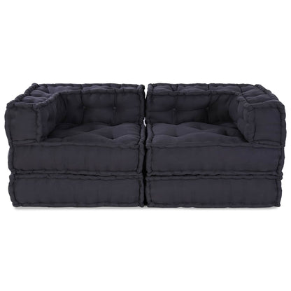Divano modulare 2 pcs Antracite 140 x 70 x 56 cm Tessuto