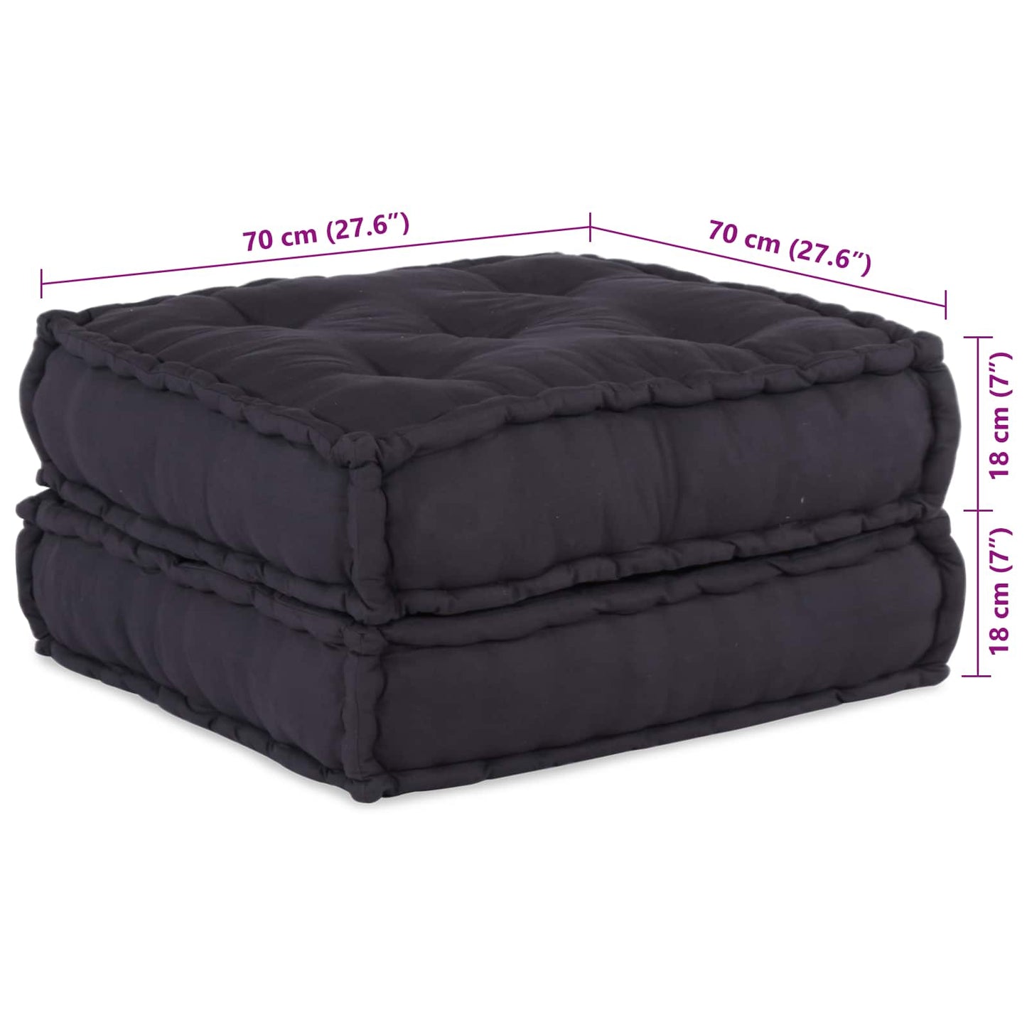Divano modulare 2 pcs Antracite 140 x 70 x 36 cm Tessuto