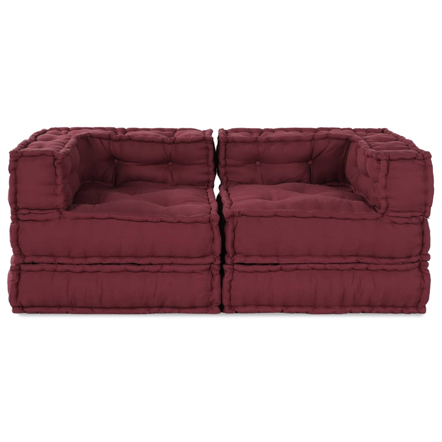 Divano modulare 2 pcs Bordeaux 140 x 70 x 56 cm Tessuto