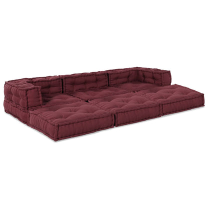 Divano modulare 3 pcs Bordeaux Tessuto