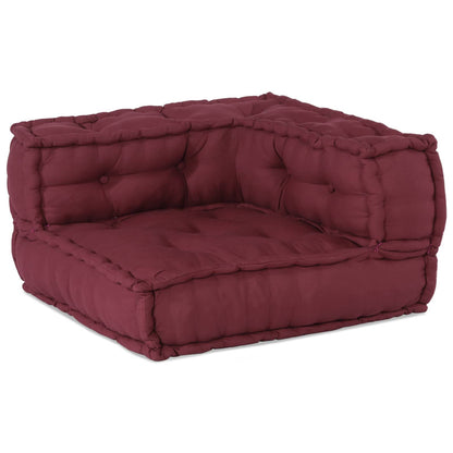 Divano modulare 3 pcs Bordeaux Tessuto