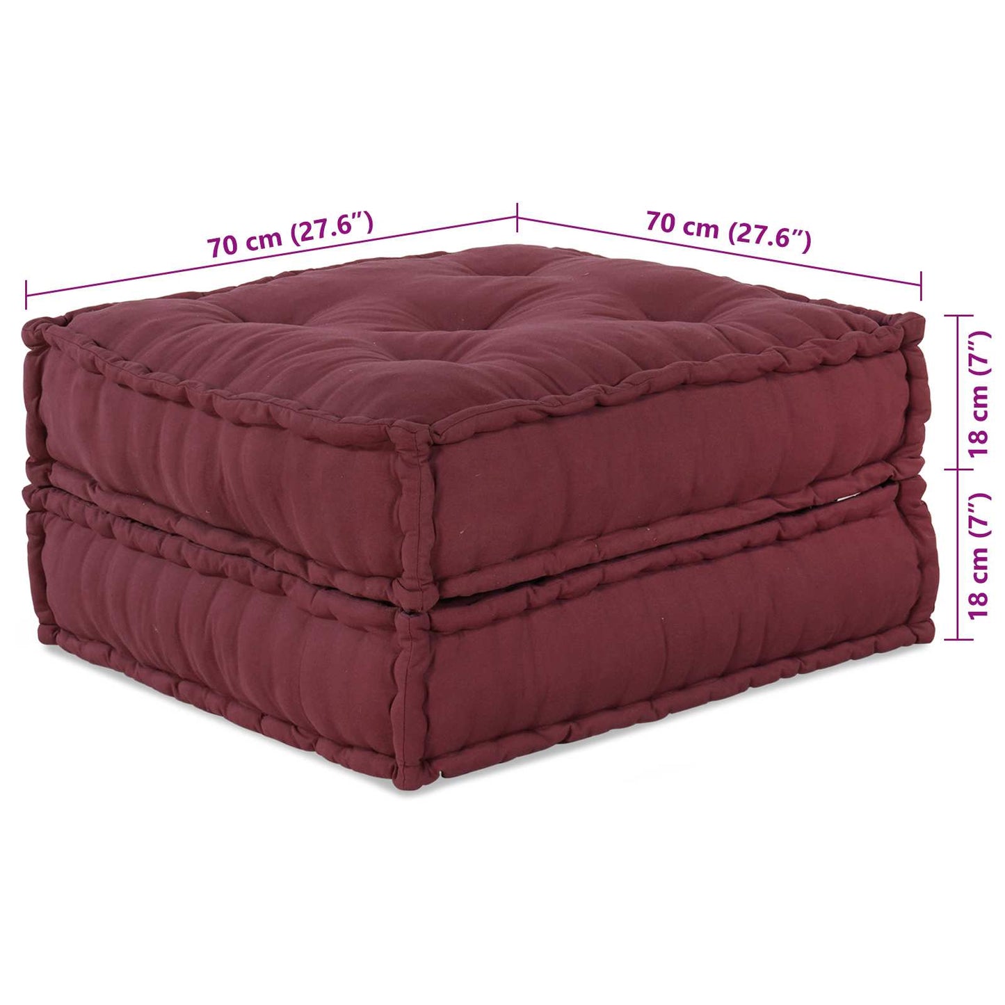 Divano modulare 2 pcs Bordeaux 140 x 70 x 36 cm Tessuto