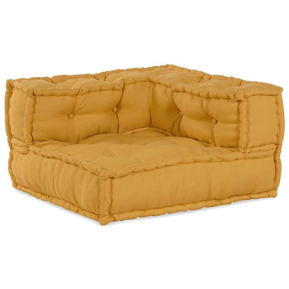 Divano modulare 2 pcs Giallo 140 x 70 x 56 cm Tessuto