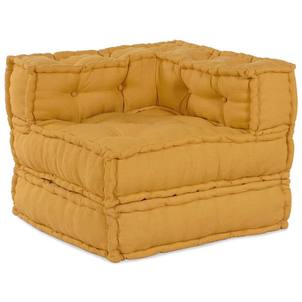 Divano modulare 2 pcs Giallo 140 x 70 x 56 cm Tessuto