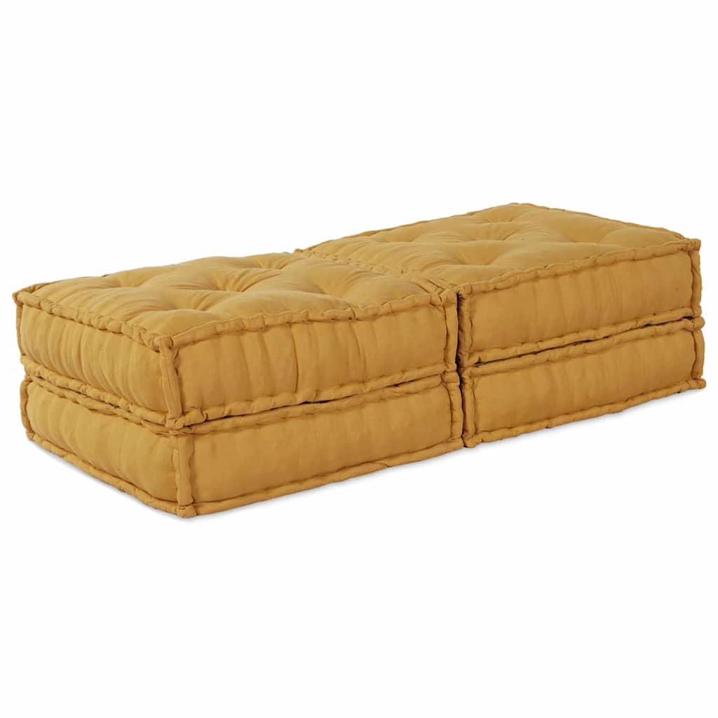 Divano modulare 2 pcs Giallo 140 x 70 x 36 cm Tessuto