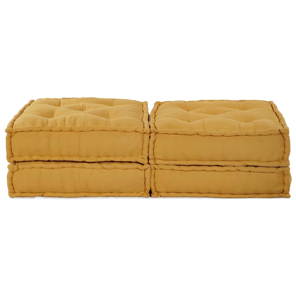 Divano modulare 2 pcs Giallo 140 x 70 x 36 cm Tessuto