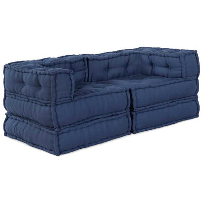 Divano modulare 2 pcs Indaco 140 x 70 x 56 cm Tessuto
