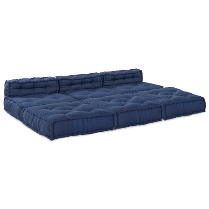 Divano modulare 4 pcs Indaco Tessuto