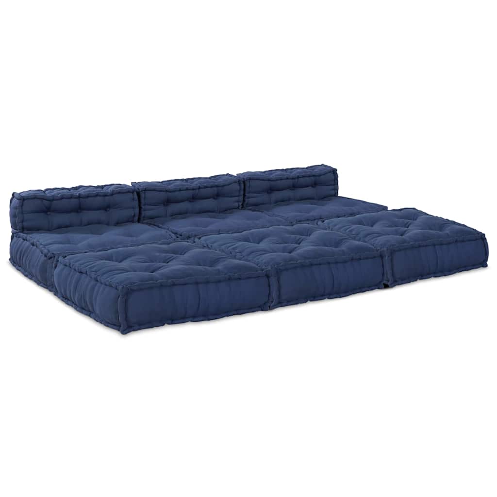 Divano modulare 4 pcs Indaco Tessuto