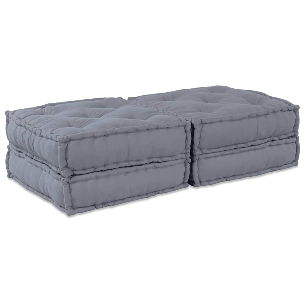 Divano modulare 2 pcs Grigio 140 x 70 x 36 cm Tessuto