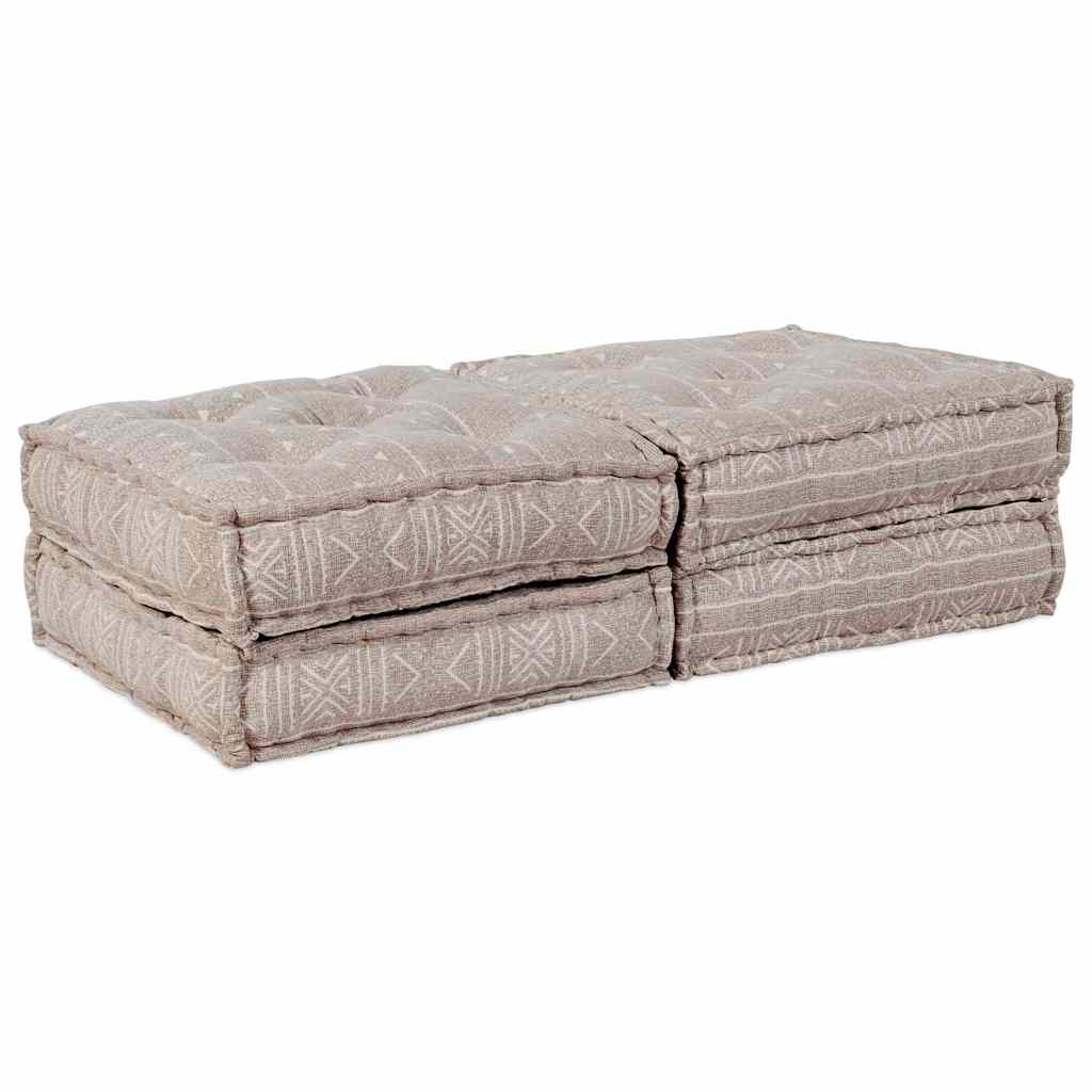 Divano modulare 2 pcs Marrone Chiaro 140 x 70 x 36 cm Tessuto