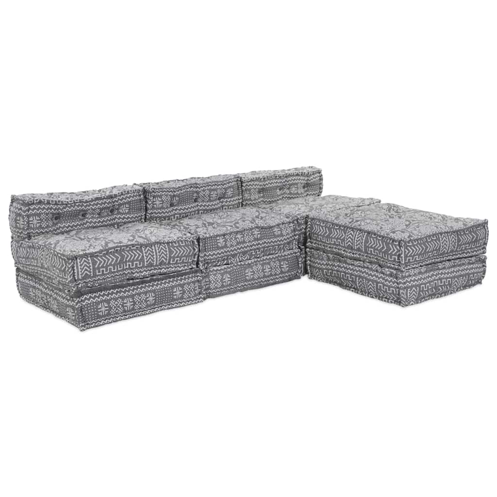 Divano modulare 4 pcs Grigio chiaro Tessuto