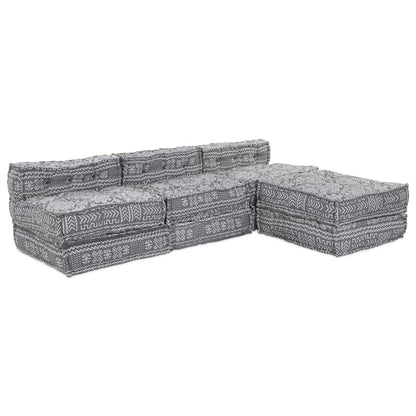 Divano modulare 4 pcs Grigio chiaro Tessuto