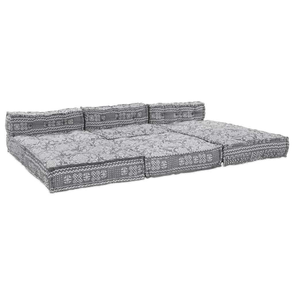Divano modulare 4 pcs Grigio chiaro Tessuto