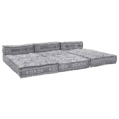 Divano modulare 4 pcs Grigio chiaro Tessuto