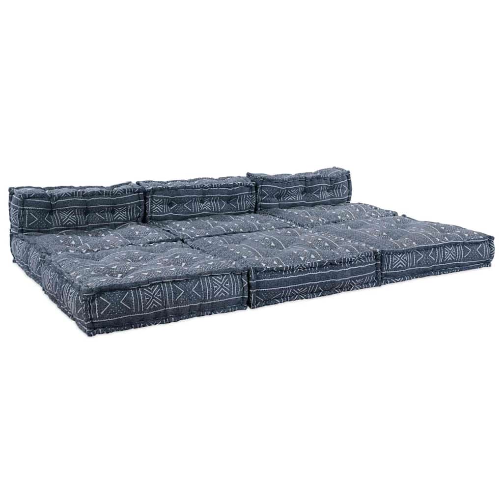Divano modulare 4 pcs Stampa Indigo Tessuto