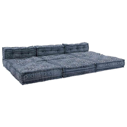 Divano modulare 4 pcs Stampa Indigo Tessuto
