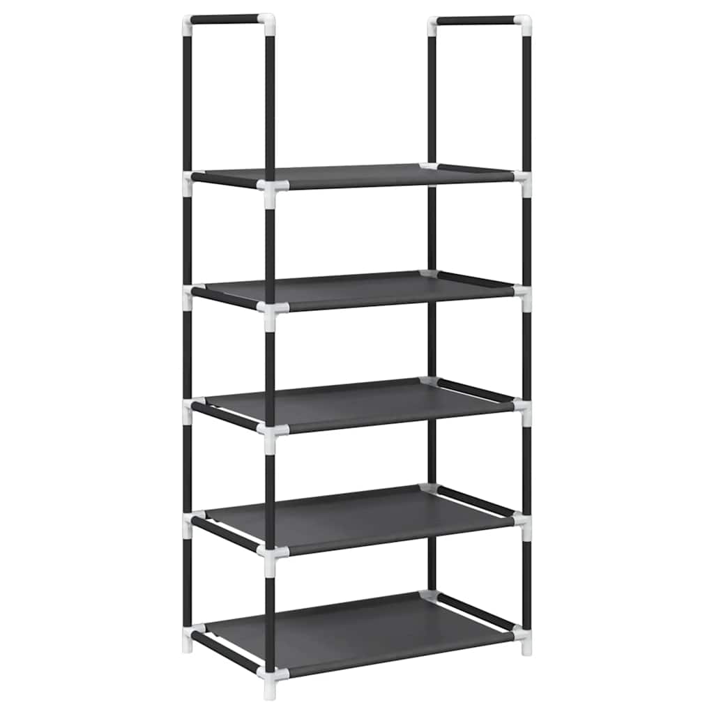 Scarpiera 5 Ripiani Nera 44x28x94 cm in Tessuto Non Tessuto