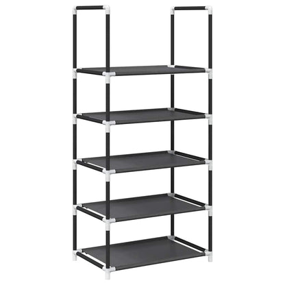 Scarpiera 5 Ripiani Nera 44x28x94 cm in Tessuto Non Tessuto