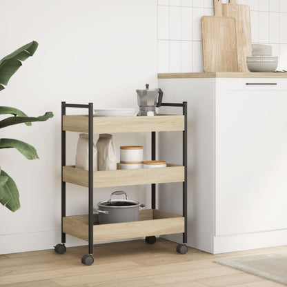 Carrello da Cucina Rovere Sonoma 50x30x70 cm Legno Multistrato