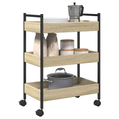 Carrello da Cucina Rovere Sonoma 50x30x70 cm Legno Multistrato