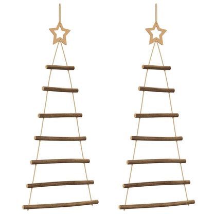 Alberi di Natale sospesi con stelle in alto 2 pz 42x90 cm Ramo naturale