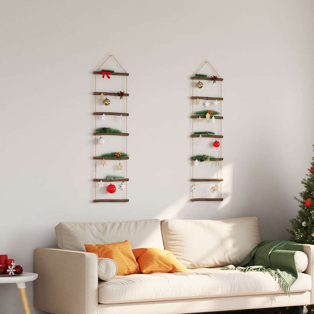 Decorazioni Parete a Forma di Scala 2 pz 30x100cm Ramo Naturale