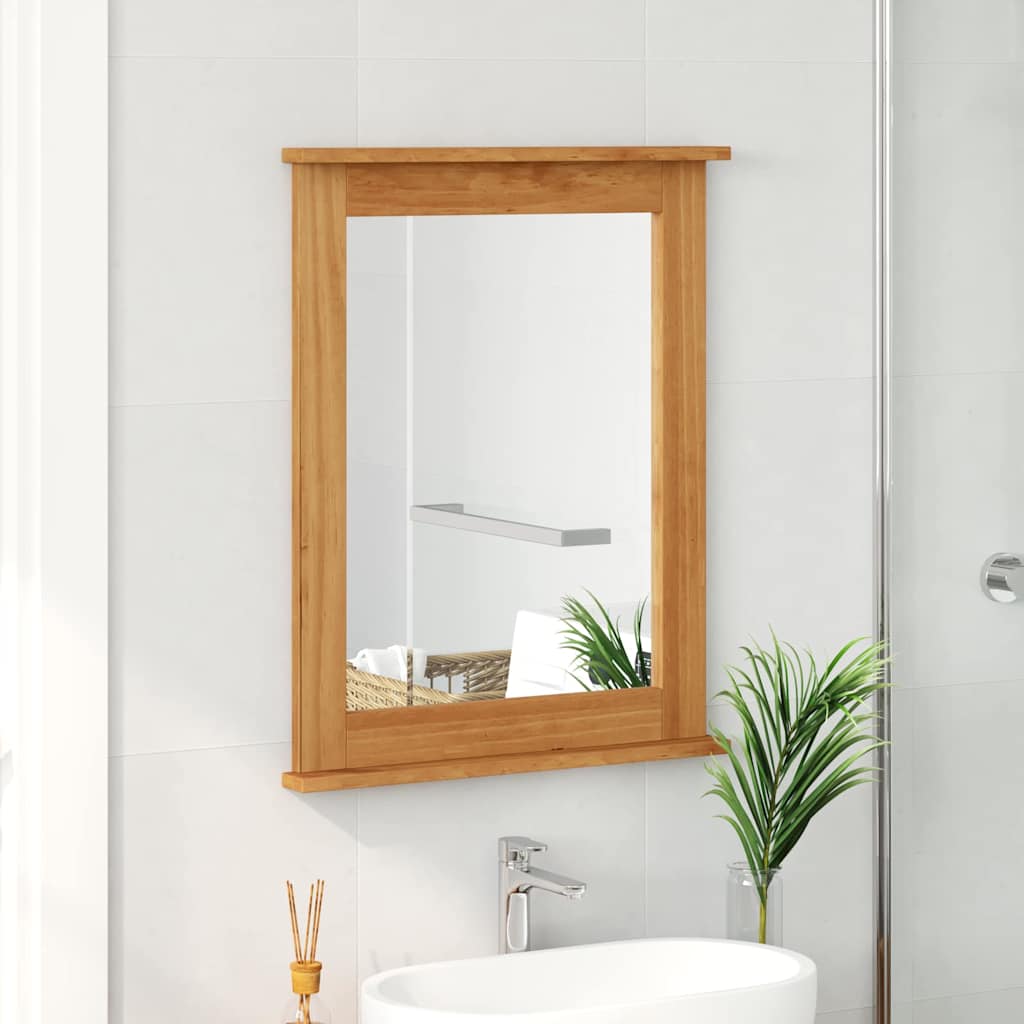 Specchio Rettangolare VIGO Marrone miele 55,5 x 5 x 70 cm