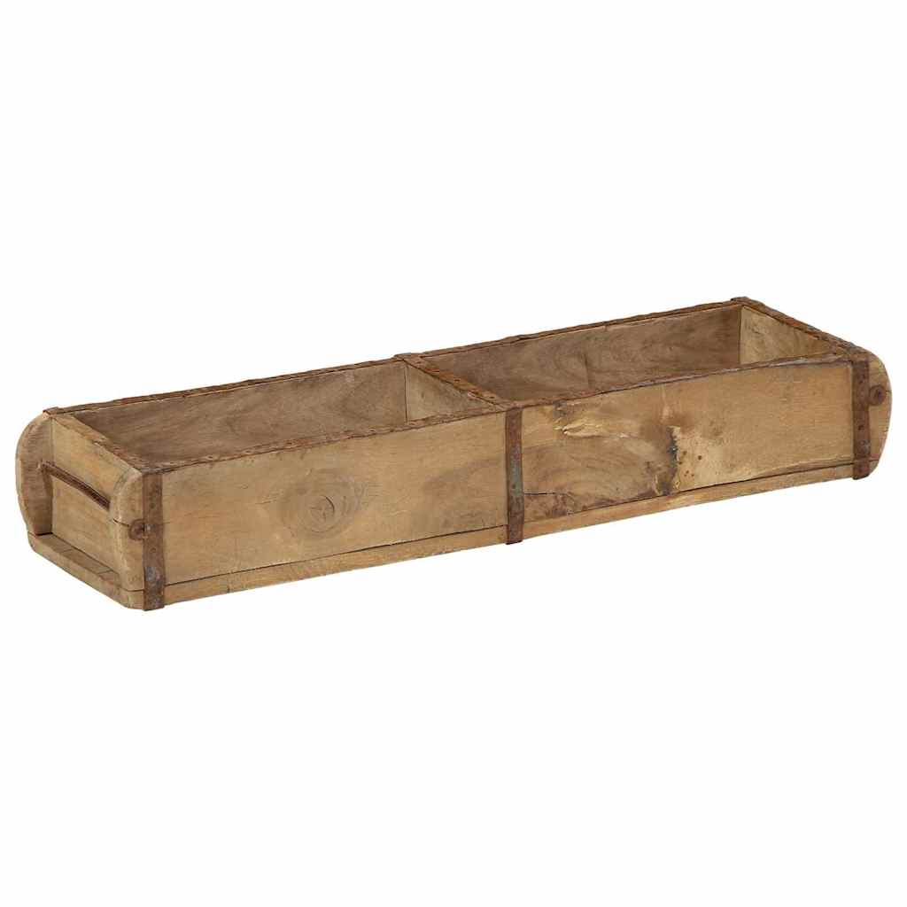 Vassoio Marrone 57 x 15 x 9 cm Legno Recuperato Massello
