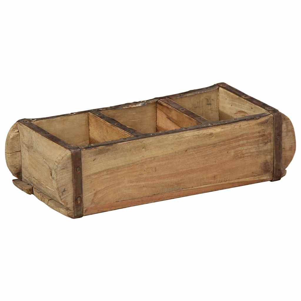 Vassoio Marrone 30 x 14 x 9 cm Legno Recuperato Massello