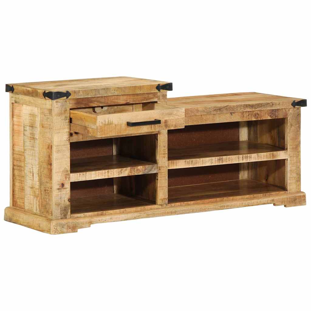 panchina con cassetto Marrone 110 x 35 x 50 cm Mango Grezzo