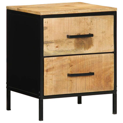 Armadio da Notte con cassetto Marrone e Nero 40 x 35 x 50 cm