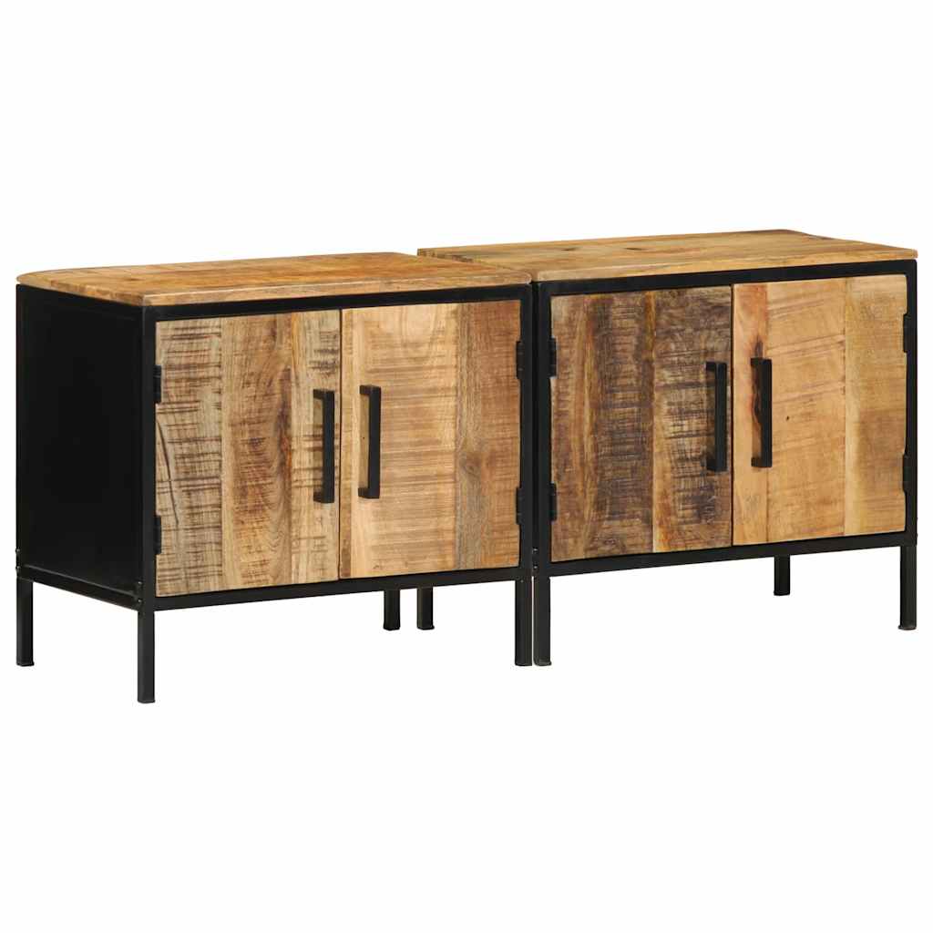Armadio da Notte 2 pcs Marrone e Nero 50 x 30 x 45 cm