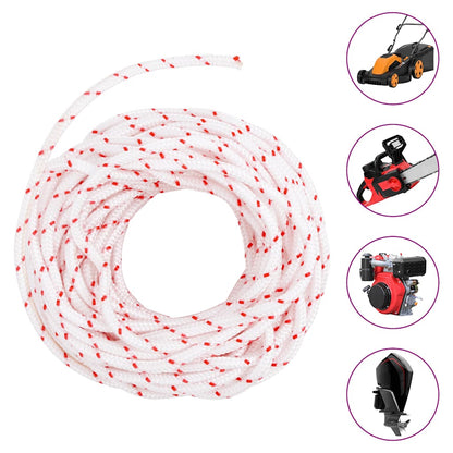 Fune di Avviamento a Strappo Bianco e Rosso Ã˜4 mm 10 m in Nylon