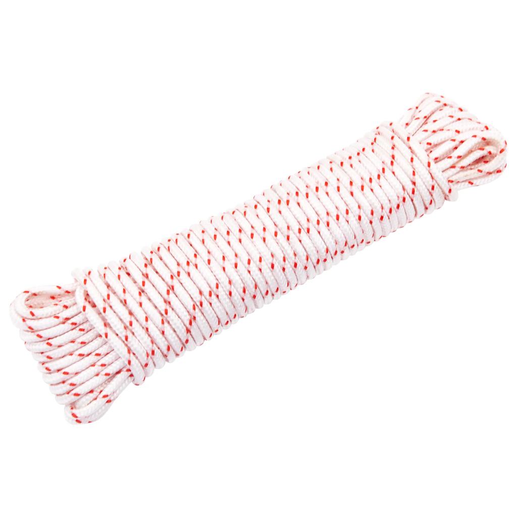 Fune di Avviamento a Strappo Bianco e Rosso Ã˜5 mm 10 m in Nylon