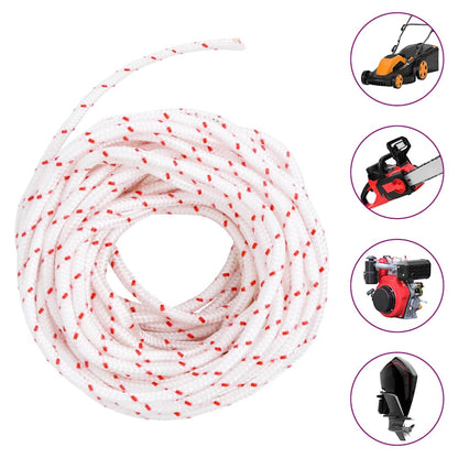 Fune di Avviamento a Strappo Bianco e Rosso Ã˜5 mm 10 m in Nylon