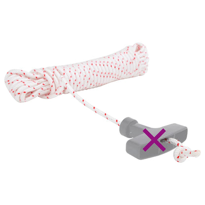 Fune di Avviamento a Strappo Bianco e Rosso Ã˜5 mm 10 m in Nylon