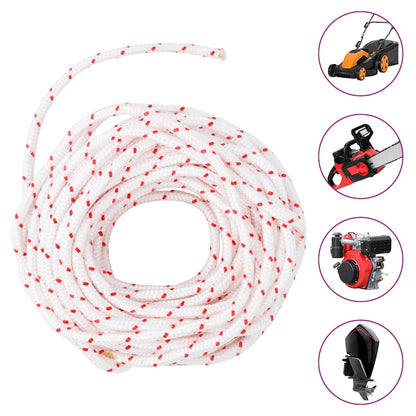 Fune di Avviamento a Strappo Bianco e Rosso Ã˜6 mm 10 m in Nylon