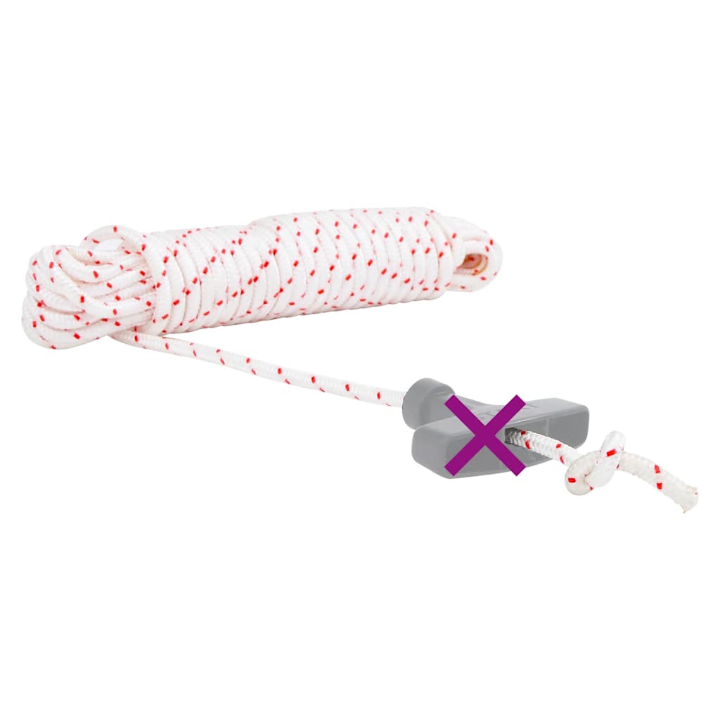Fune di Avviamento a Strappo Bianco e Rosso Ã˜6 mm 10 m in Nylon