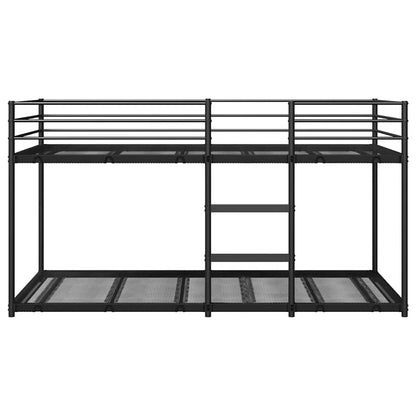 Letto a Castello senza Materasso Nero 90x200 cm in Acciaio