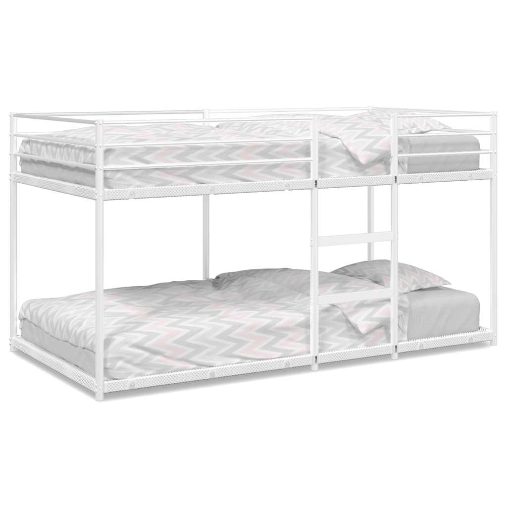 Letto a Castello senza Materasso Bianco 80x200 cm in Acciaio