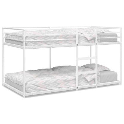 Letto a Castello senza Materasso Bianco 80x200 cm in Acciaio