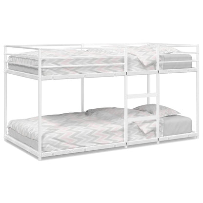 Letto a Castello senza Materasso Bianco 90x200 cm in Acciaio